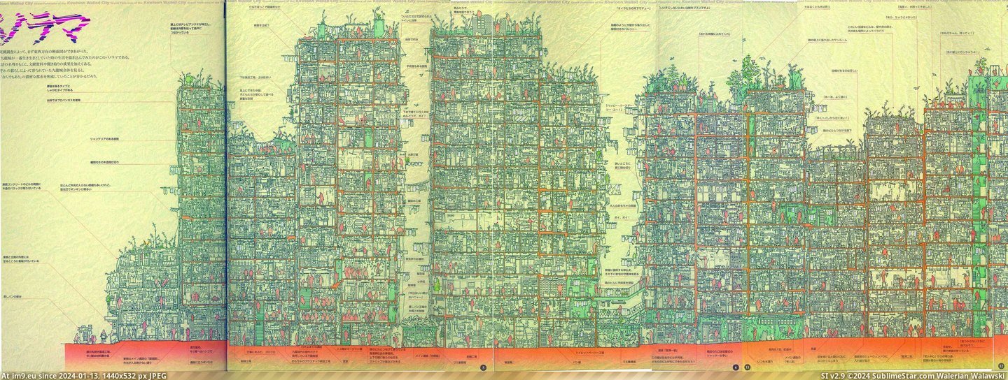 #City #Cross #Walled #Section #Kowloon [Mapporn] Cross section of Kowloon Walled City [4716×1754] Pic. (Image of album My r/MAPS favs))