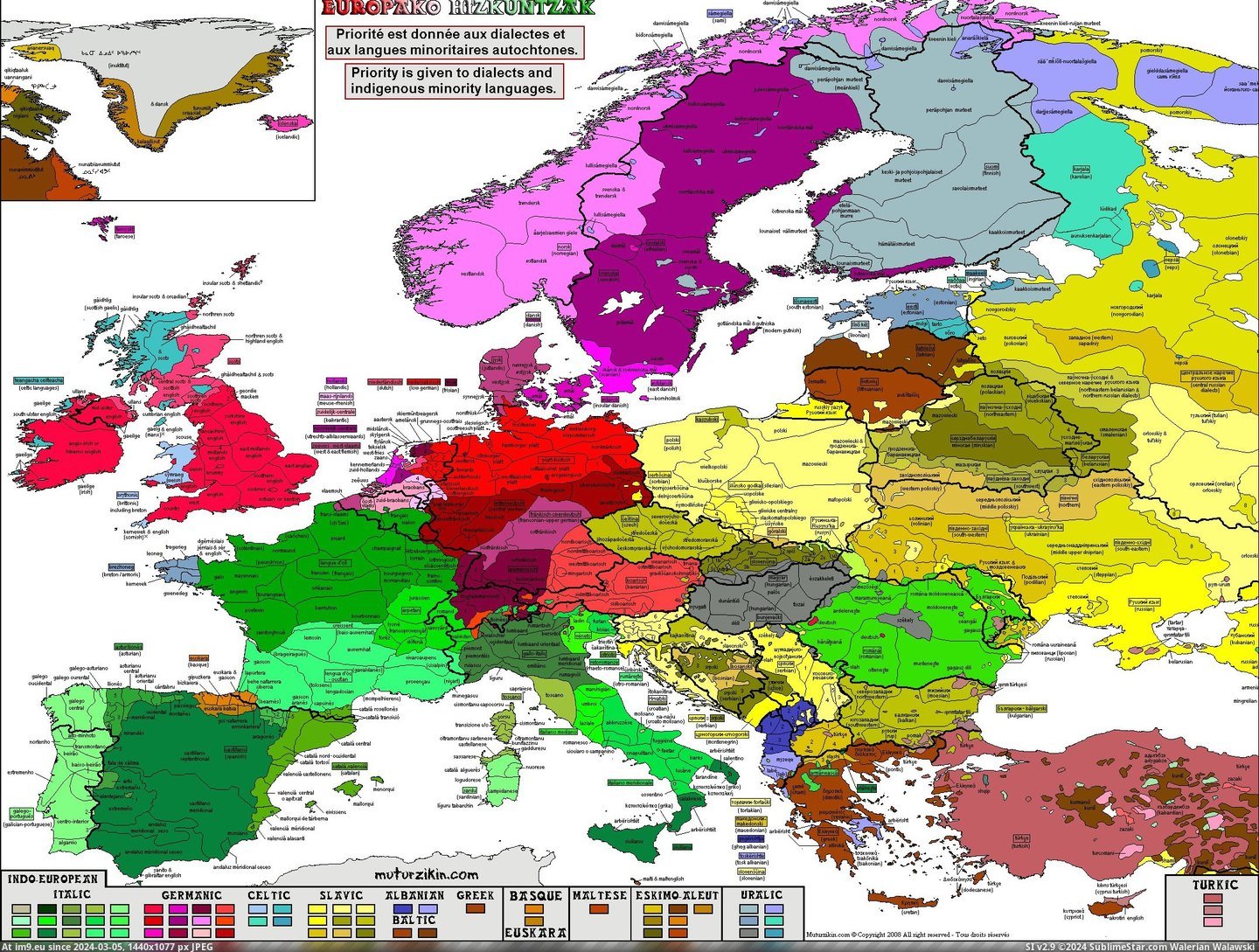 #Map #Dialect #European [Mapporn] European Dialect Map [2151x1621] Pic. (Obraz z album My r/MAPS favs))
