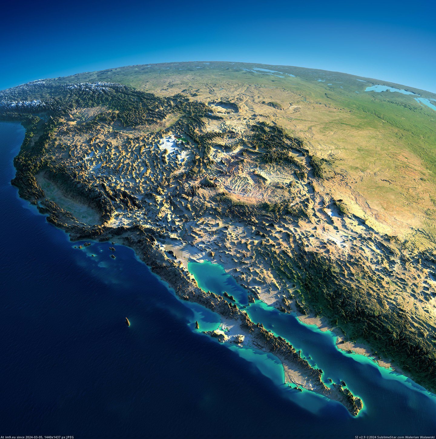 #Map #Western #Exaggerated #Mexico #Relief [Mapporn] Exaggerated Relief Map of Western US and Mexico [5000 x 5000] Pic. (Bild von album My r/MAPS favs))