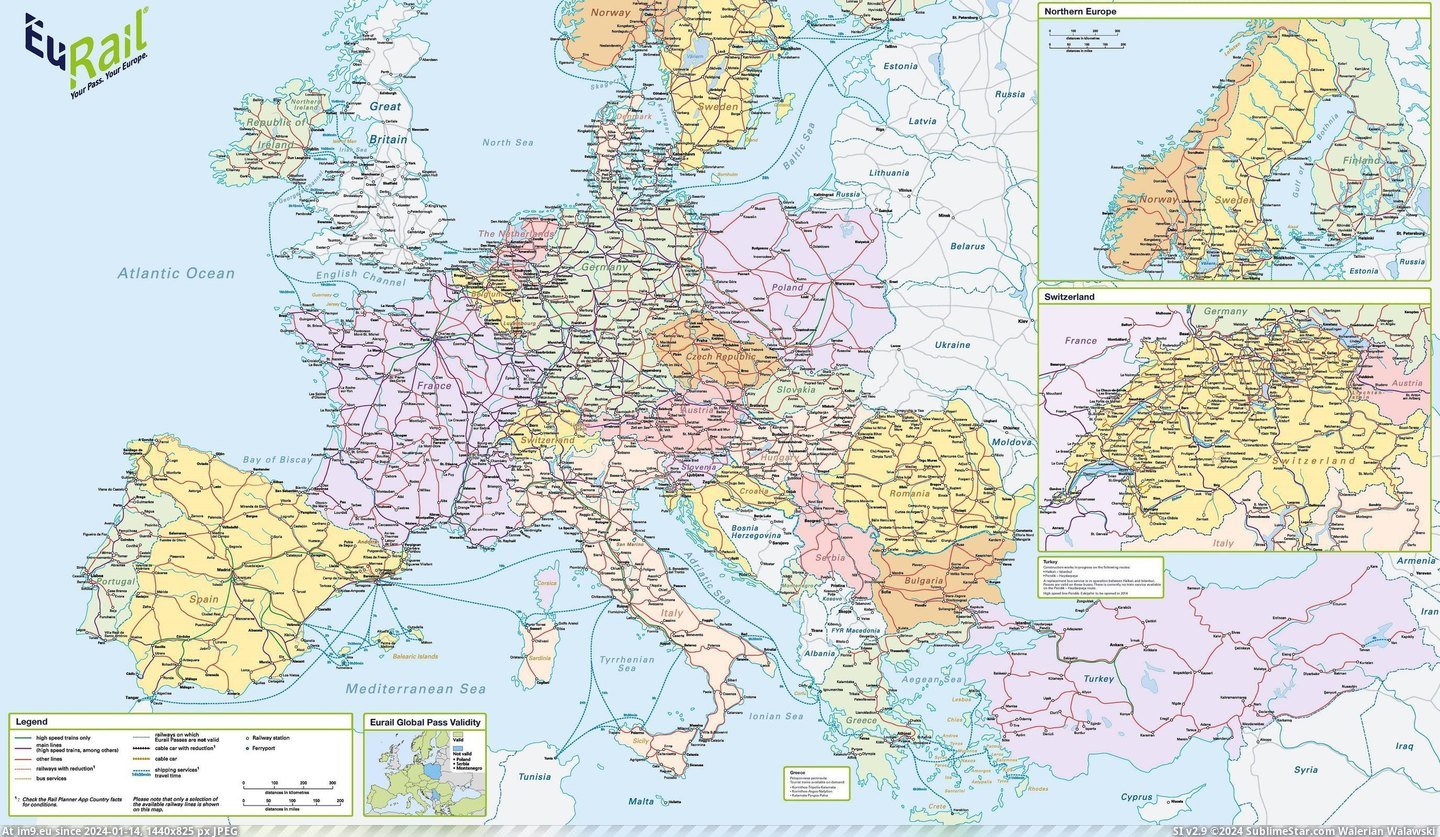 #Map #Europe #Rail #Extremely #Detailed [Mapporn] Extremely detailed rail map of Europe [2750x1587] Pic. (Image of album My r/MAPS favs))