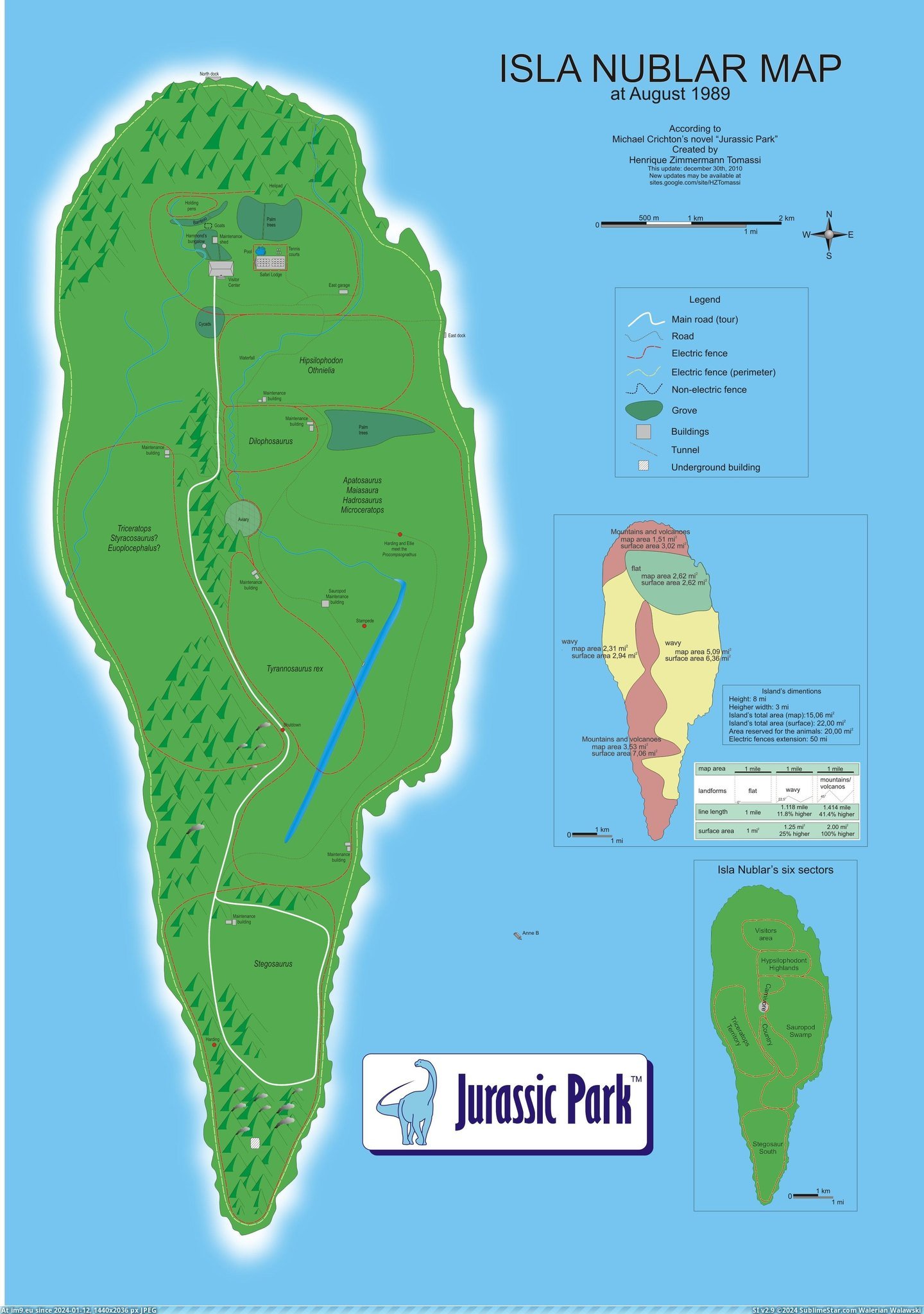 #Park #Map #Jurassic #Isla #Fan #Based [Mapporn] Fan-made map of Isla Nublar, based on descriptions in the Novel 'Jurassic Park' [2974x4216] Pic. (Image of album My r/MAPS favs))