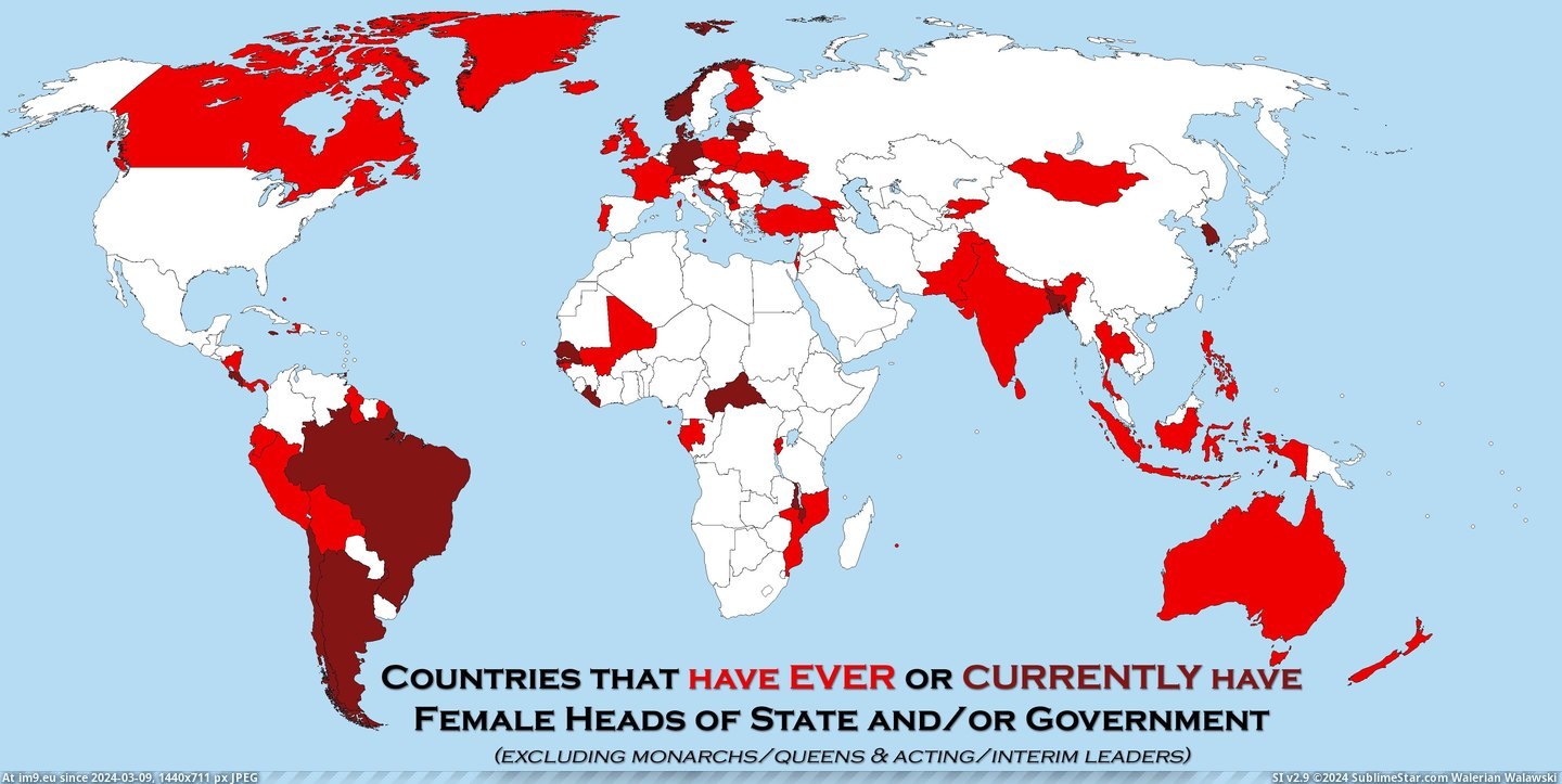#Female #Leaders #4500x2234 [Mapporn] Female Leaders [OC][4500x2234] Pic. (Obraz z album My r/MAPS favs))