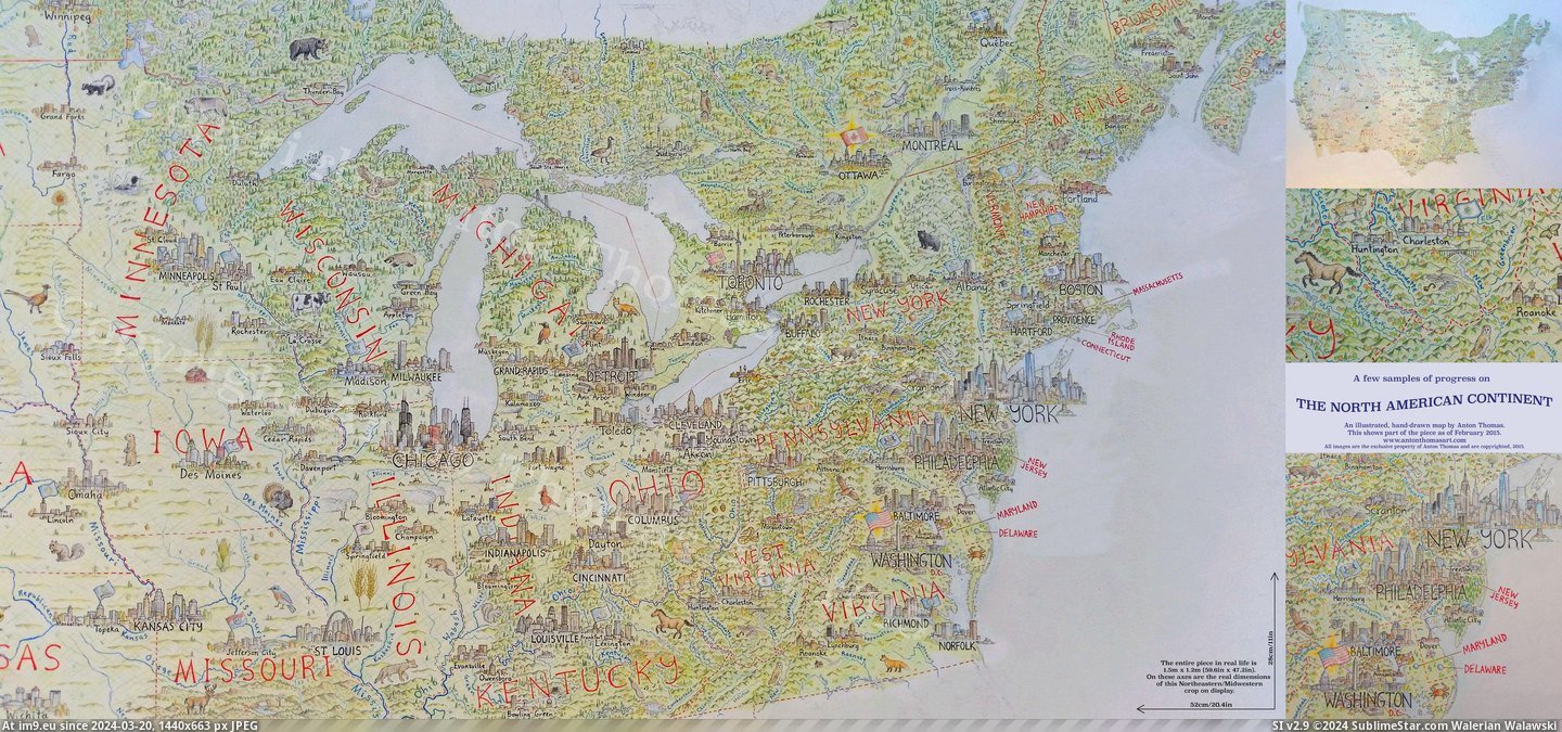 #Map #Hand #North #Focus #Midwest #Northeast #America #Drawn #Illustrated [Mapporn] Hand-drawn illustrated map of North America with focus on Midwest-Northeast (discussed in comments)  [9000x4162] Pic. (Image of album My r/MAPS favs))
