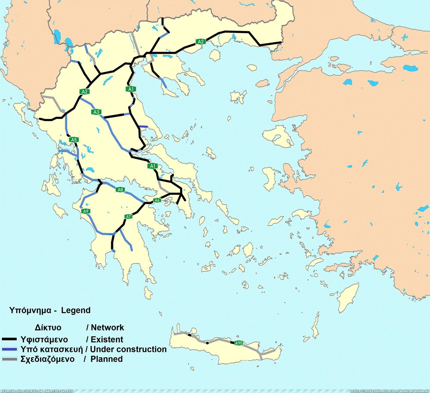 #Greece  #Highways [Mapporn] Highways in Greece [2472x2248] Pic. (Image of album My r/MAPS favs))