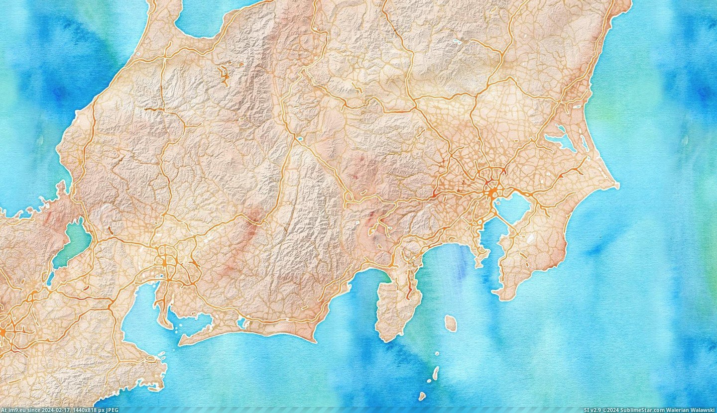 #Work #Map #Applied #Watercolor #Style #Progress [Mapporn] Hillshades applied to Stamen's Watercolor map style (work in progress) [1084x622] Pic. (Obraz z album My r/MAPS favs))