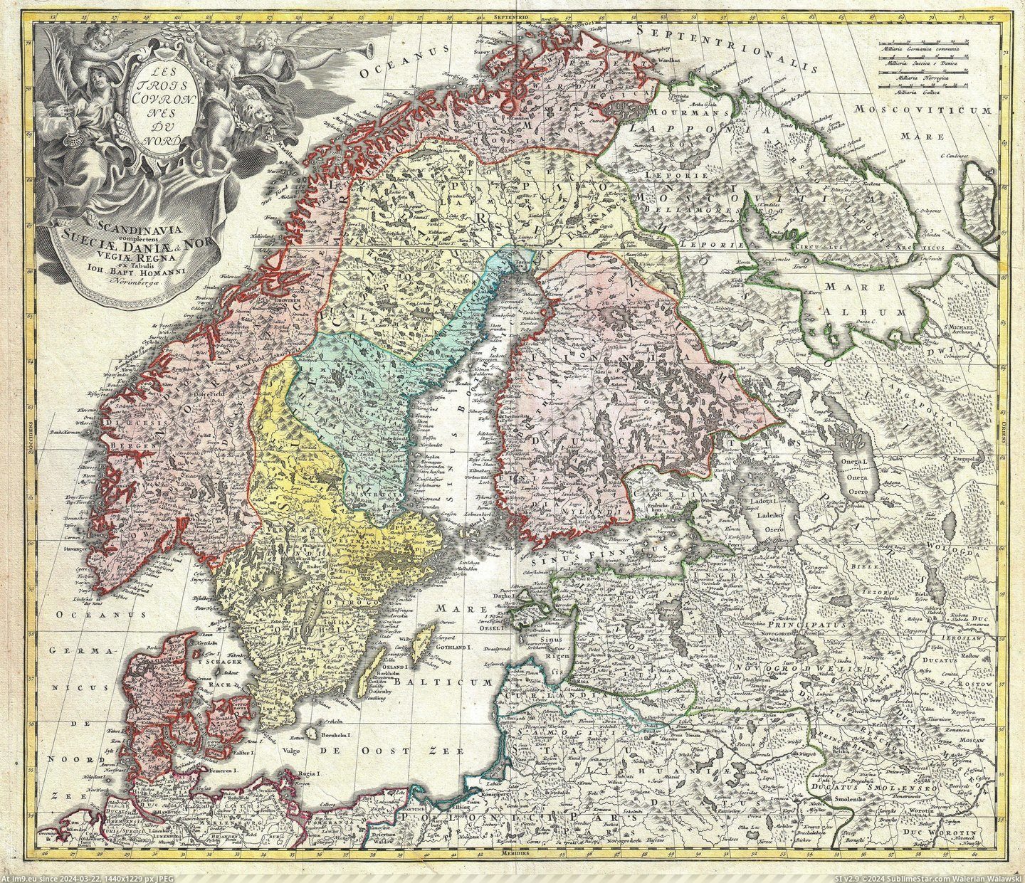 #Map #Johann #Baltic #Sea [Mapporn] Johann Homann's map of Scandinavia and the Baltic Sea, ca 1715 [5000x4285] Pic. (Image of album My r/MAPS favs))
