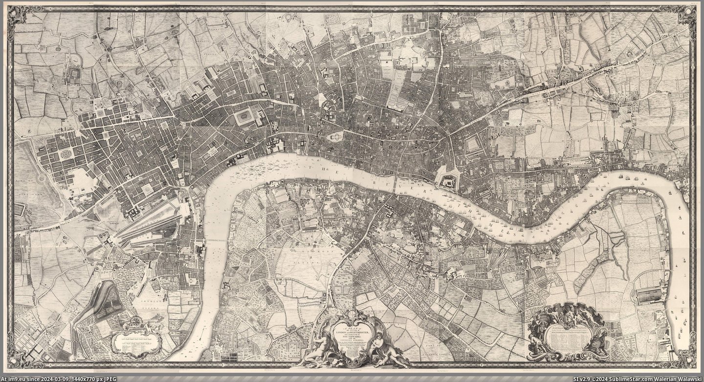 #Map #John #Originally #London [Mapporn] John Rocque’s Map of London originally made in 1746 (Copy made in 1919) [4844x2601] Pic. (Image of album My r/MAPS favs))