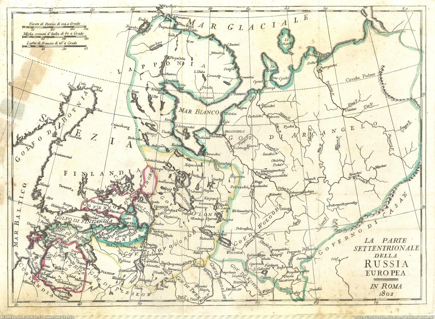 #Russia  #Della [Mapporn] La Parte Settentrionale Della Russia Europea [7981x5815] Pic. (Image of album My r/MAPS favs))