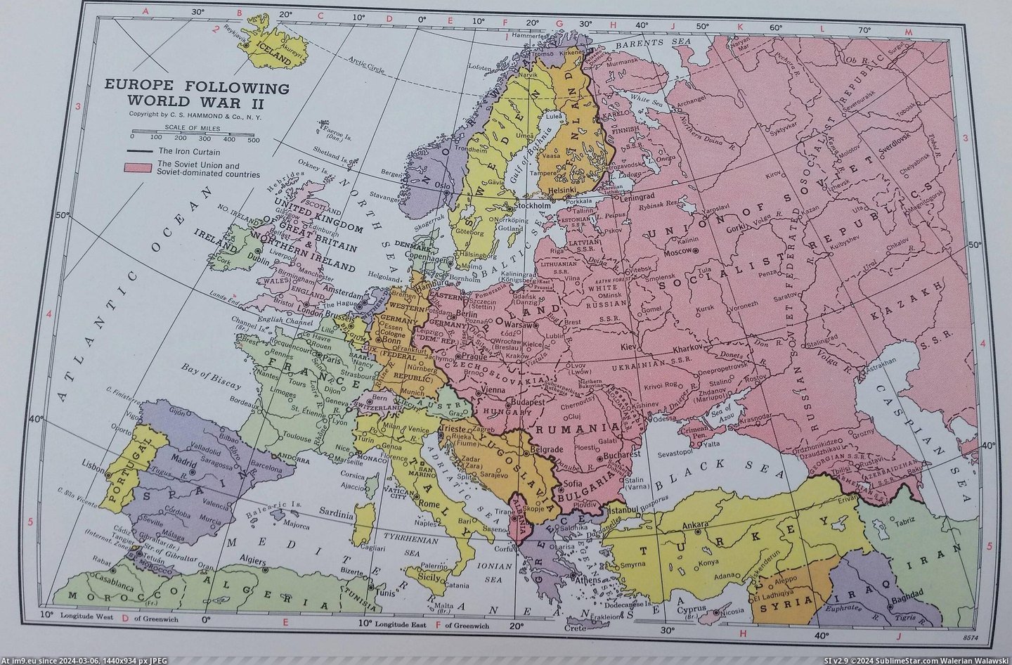 #World #Europe #War #Map [Mapporn] Map of Europe Following World War II [3120x2038] Pic. (Image of album My r/MAPS favs))