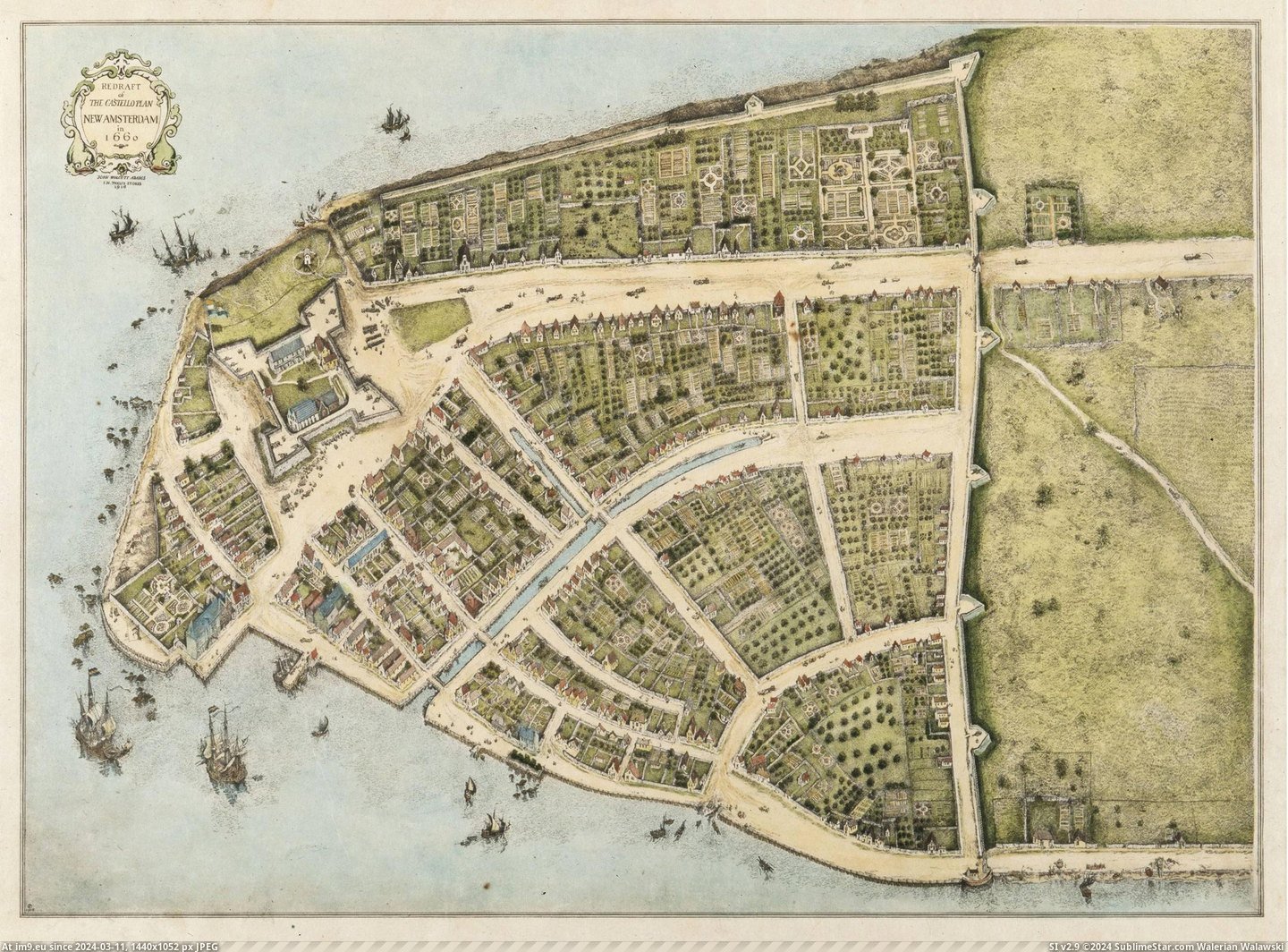 #Map  #Amsterdam [Mapporn] Map of New Amsterdam in 1660 [2614x1921] Pic. (Image of album My r/MAPS favs))