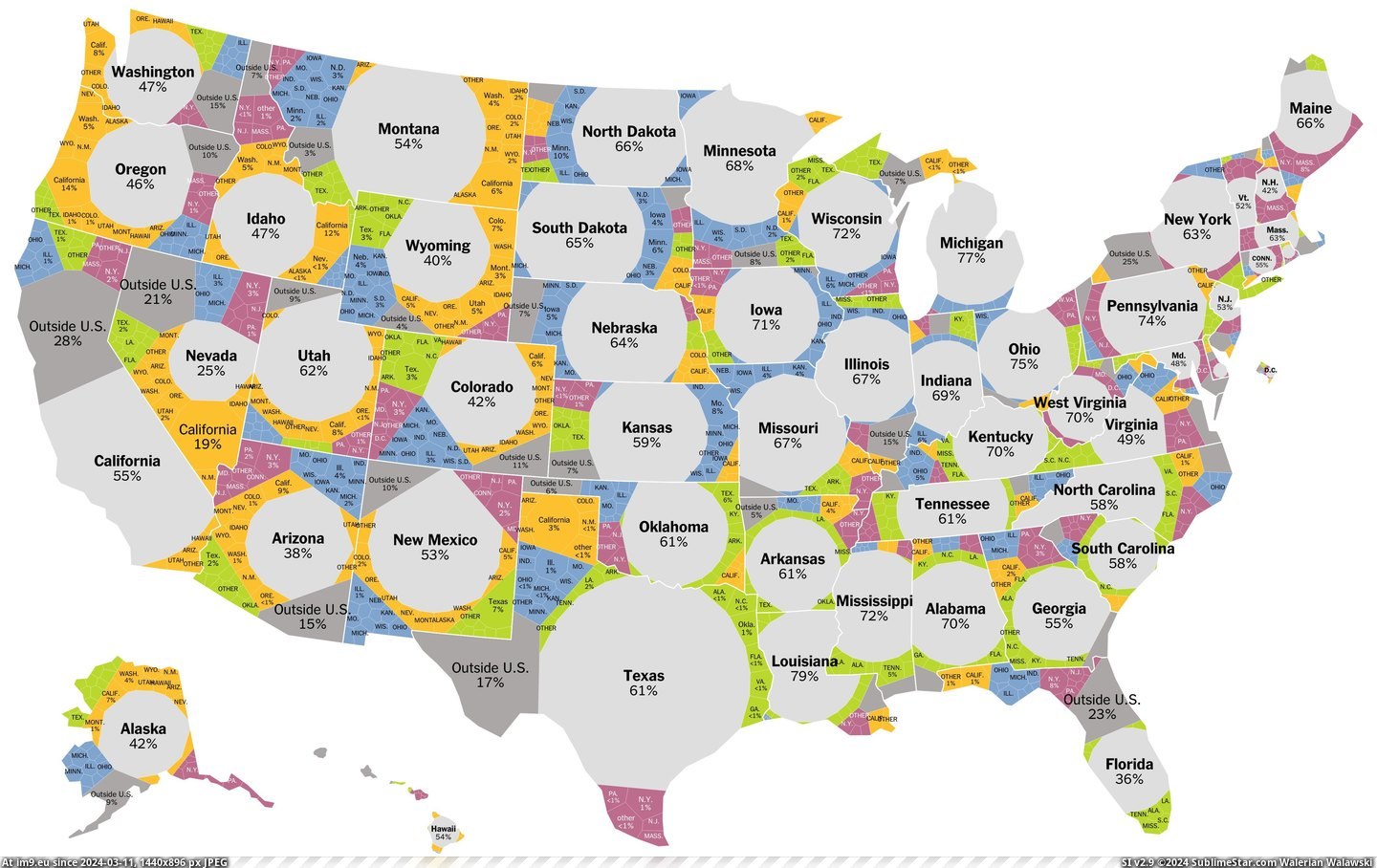 #Usa  #Migration [Mapporn] Migration in the USA 2012 [4200x2625] Pic. (Image of album My r/MAPS favs))