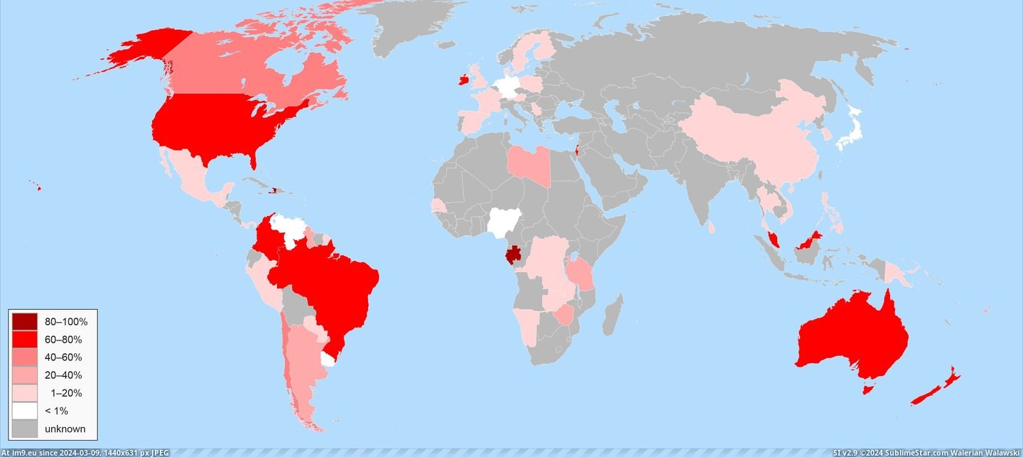 #Water #Population #Including #Receiving #Artificial #Natural #Percentage [Mapporn] Percentage of population receiving fluoridated water, including both artificial and natural fluoridation [4000x1766] Pic. (Obraz z album My r/MAPS favs))