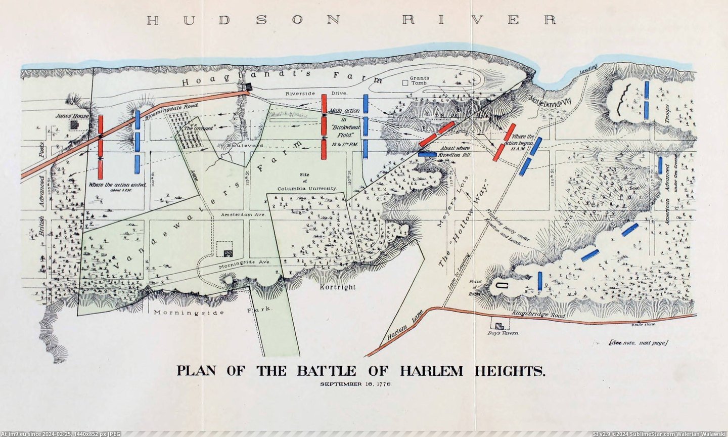 #Battle #Heights #Henry #Johnston #Harlem #Plan #September [Mapporn] Plan of the Battle of Harlem Heights, September 16, 1776 (By Henry P. Johnston in 1897) [3369x2006] Pic. (Bild von album My r/MAPS favs))