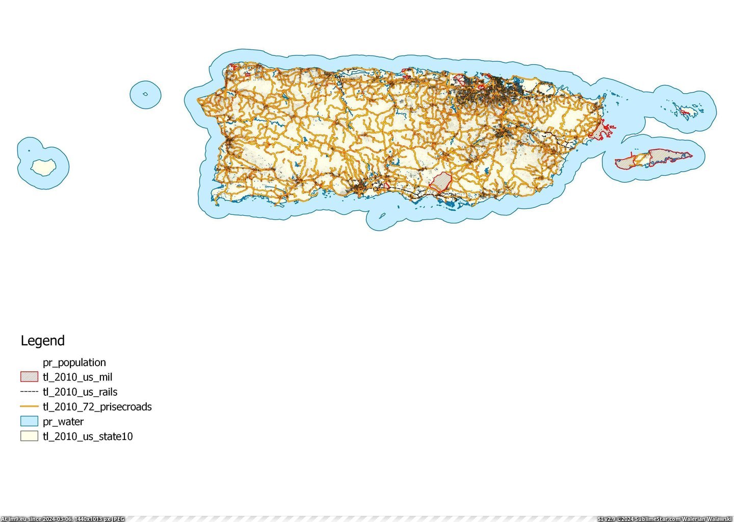 #Map #Population #Rico #Dot #Puerto [Mapporn] Population Dot Map Puerto Rico [3507x2480] Pic. (Изображение из альбом My r/MAPS favs))