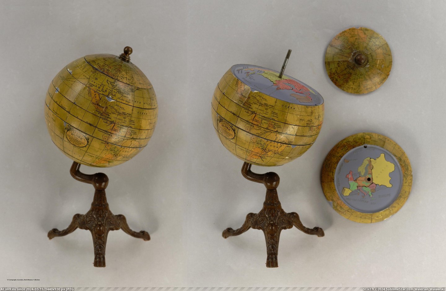 #Globe  #Puzzle [Mapporn] Puzzle Globe from 1927 [3839x2492] Pic. (Obraz z album My r/MAPS favs))