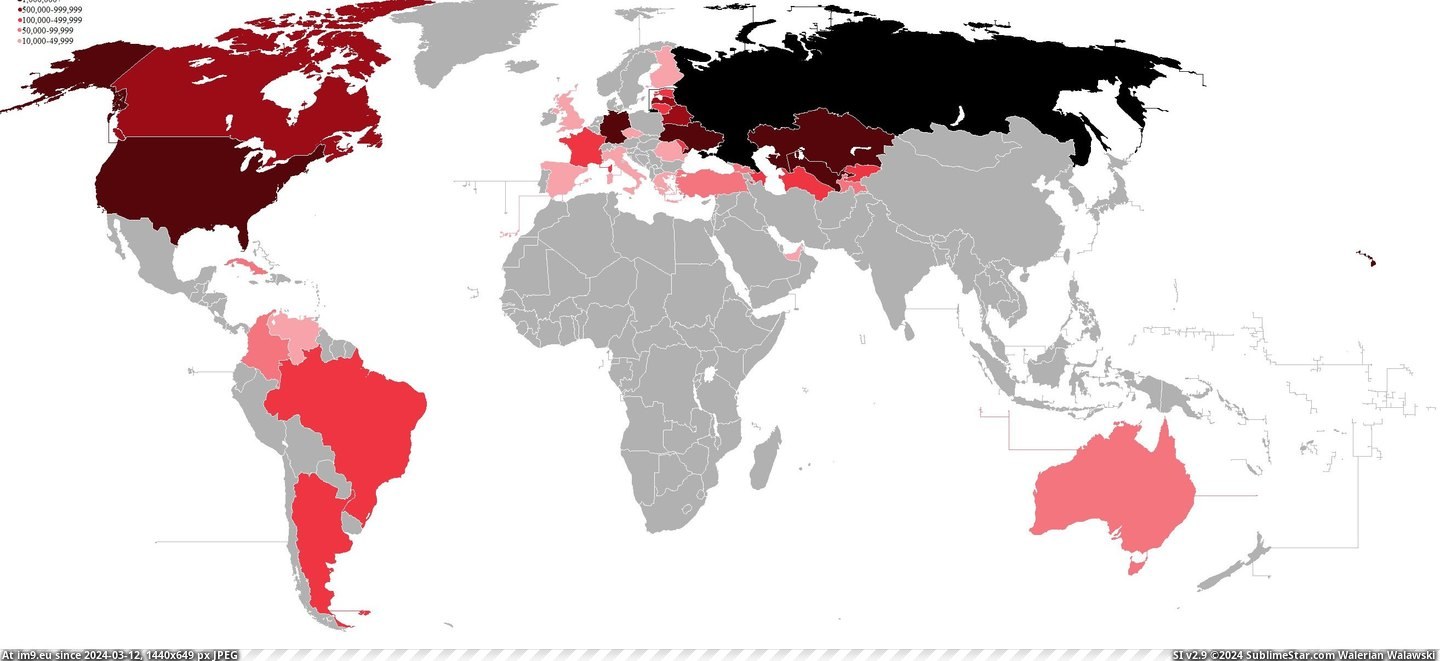 #Russian  #2628x1196 [Mapporn]  Russian Diaspora [2628x1196] Pic. (Изображение из альбом My r/MAPS favs))