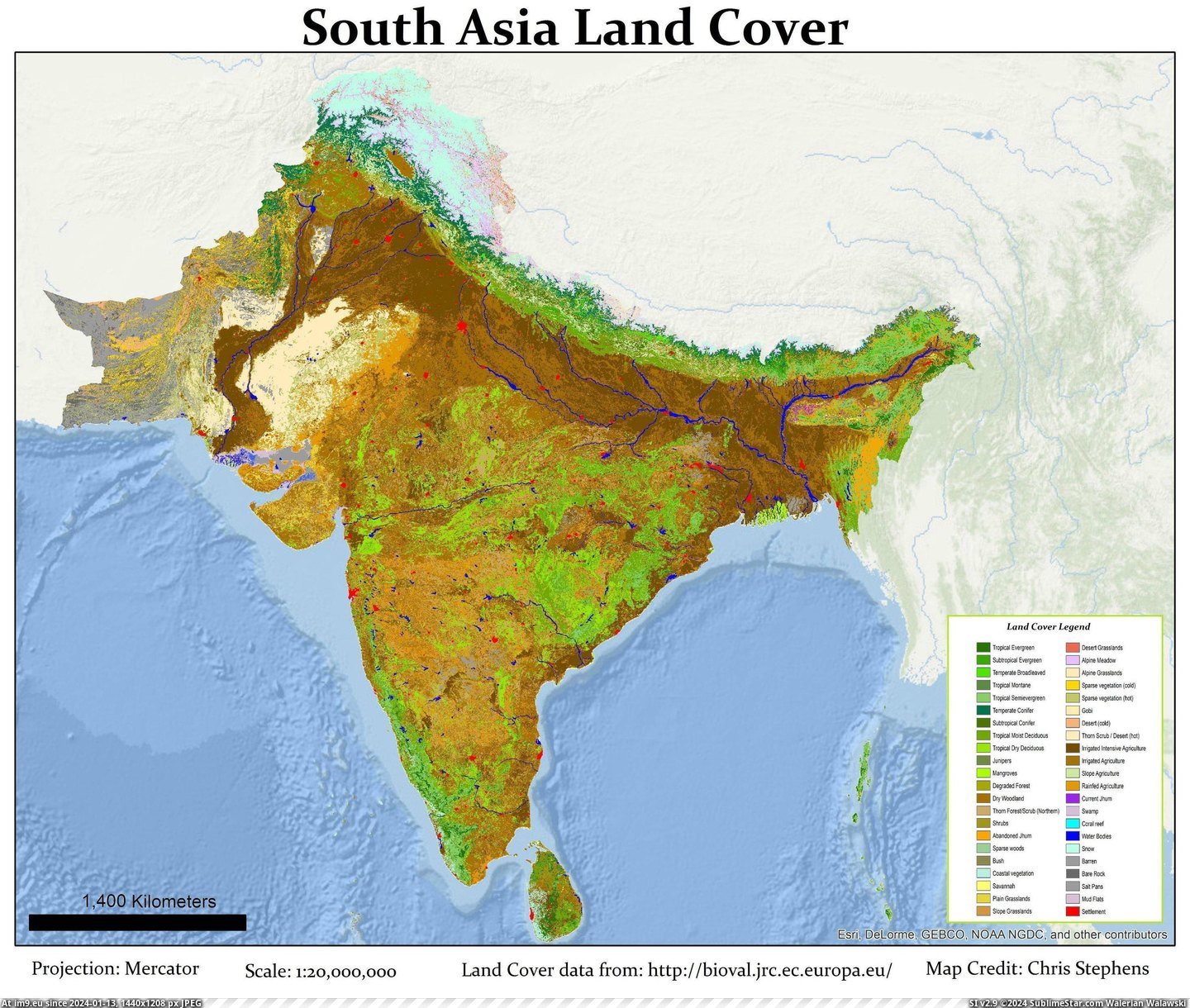 #South #Asia #Land #Cover [Mapporn] South Asia Land Cover [2930x2469] Pic. (Bild von album My r/MAPS favs))