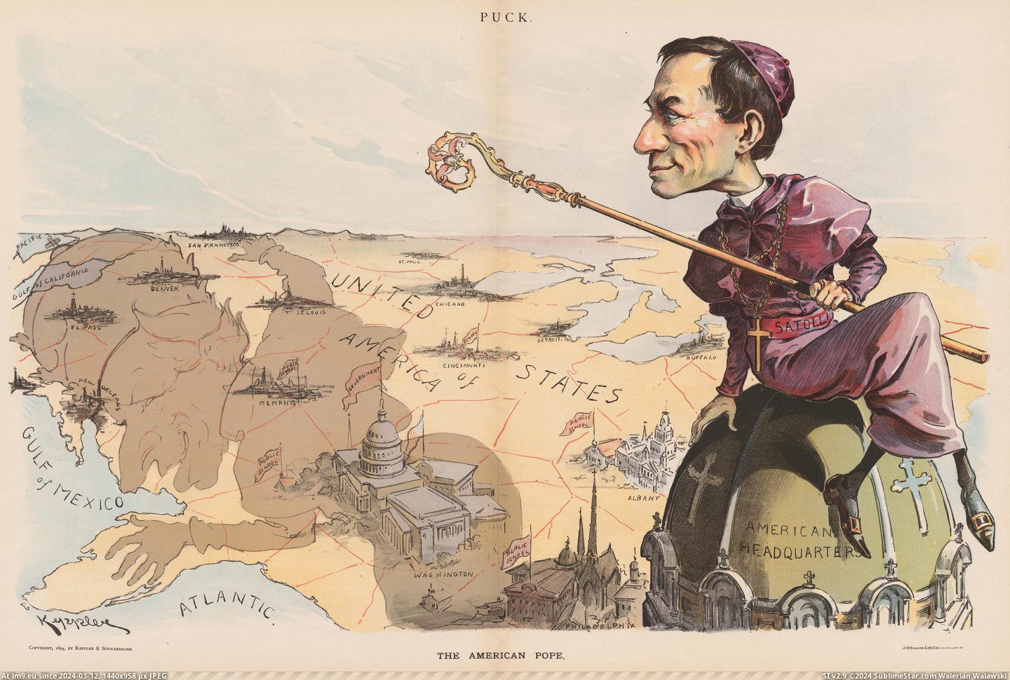 #American #Incredibly #Francesco #Papal #Pope #Cardinal [Mapporn] The American Pope, 1894. Cardinal Francesco Satolli, first Papal Nuncio to the US, looks down upon an incredibly poorl Pic. (Image of album My r/MAPS favs))