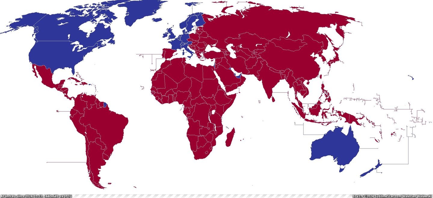 #World #Map #Blue #2628x1196 #10th #Countries #Population #Gdp [Mapporn] The blue countries in this map have more than half of the world's GDP but only 1-10th of its population [2628x1196][OC Pic. (Изображение из альбом My r/MAPS favs))