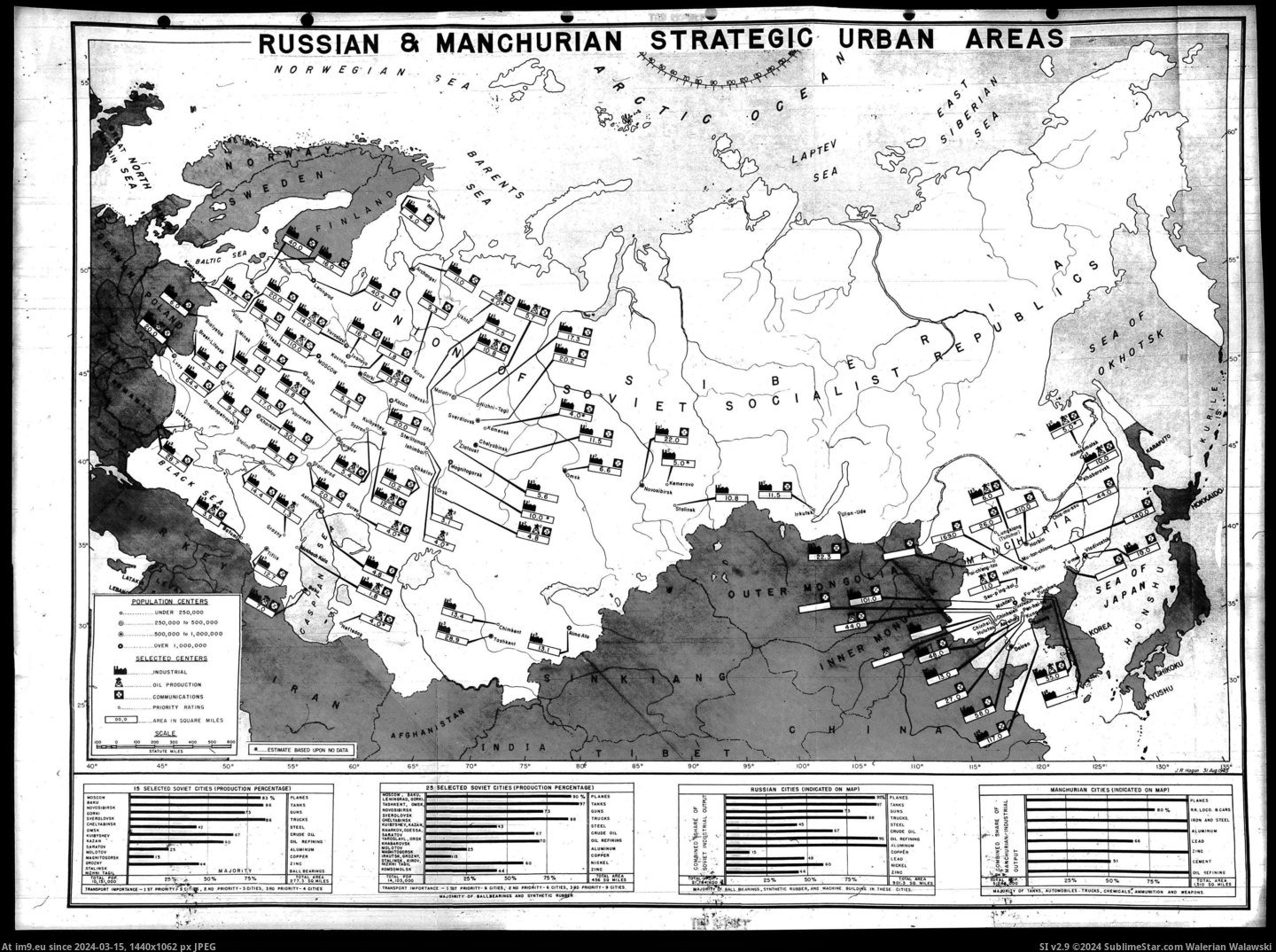 #Map #Russia #September #Strategic #Manchuria #Stockpile #Requirements #Atomic #Targets [Mapporn] The First Atomic Stockpile Requirements (September 1945), Map of strategic targets in Russia and Manchuria. [3972 x 29 Pic. (Bild von album My r/MAPS favs))