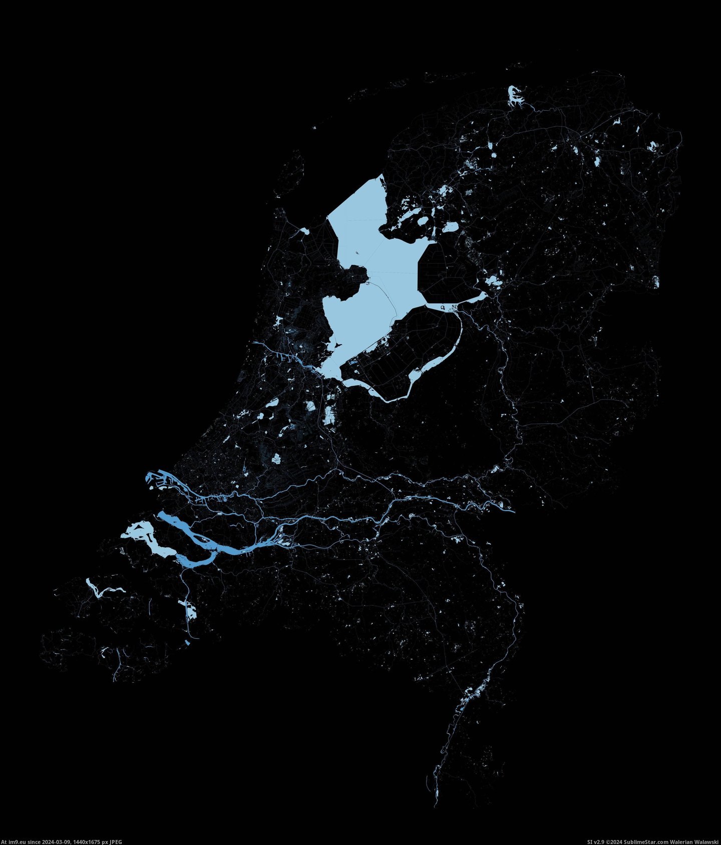 #Netherlands #Visualized #Canals #Rivers [Mapporn] The Netherlands visualized by only rivers and canals: version 2 [3720x4340] [OC] Pic. (Image of album My r/MAPS favs))