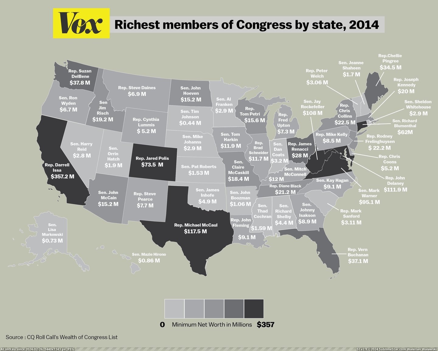 #Com #State #Congress #Vox #Wealthiest #Originally #Member [Mapporn] The Wealthiest Member of Congress in Each State [3062 x 2442] (Originally from Vox.com) Pic. (Image of album My r/MAPS favs))