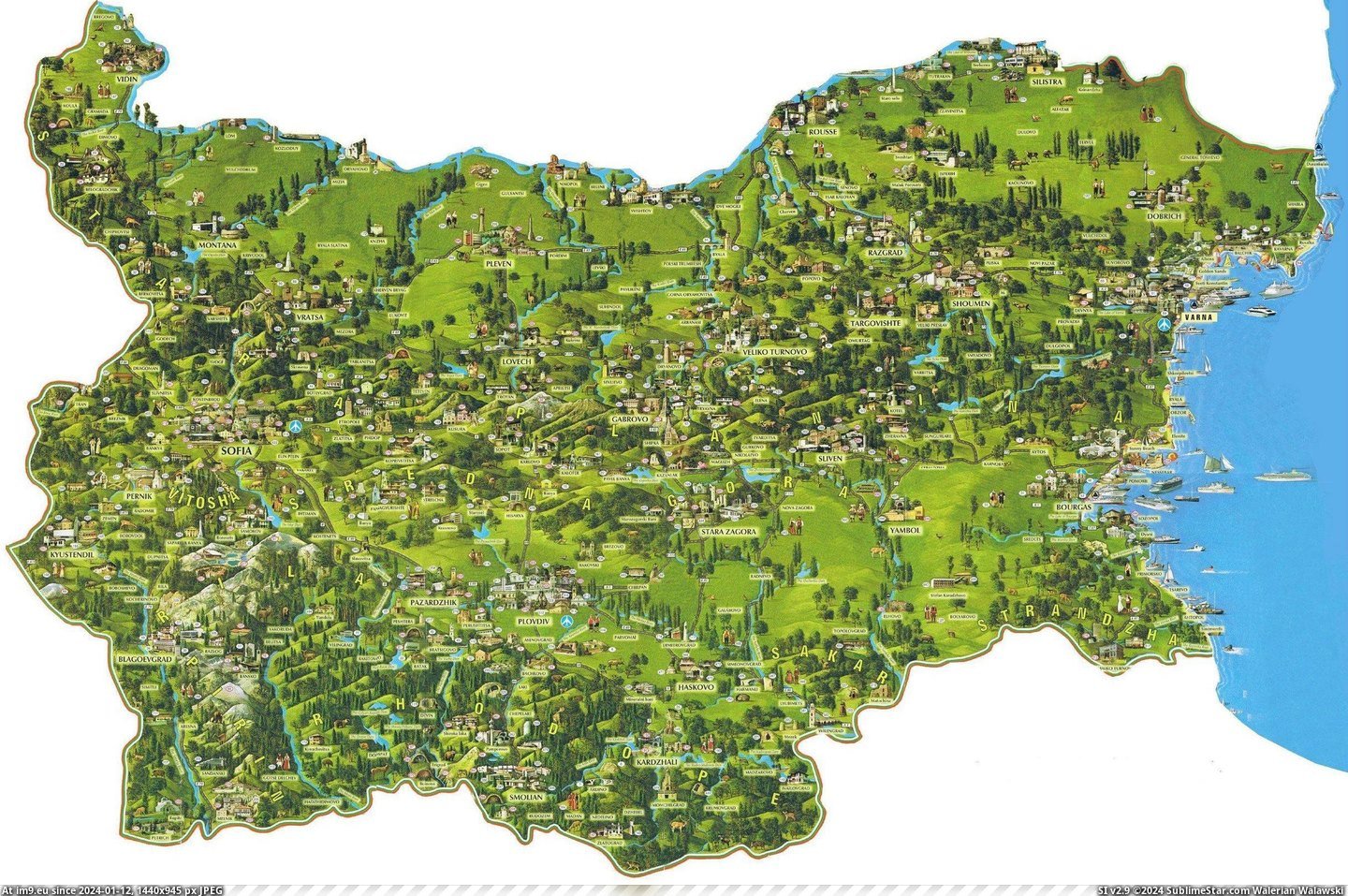 #Map #2400x1600 #Tourist #Bulgaria [Mapporn] Tourist Map of Bulgaria [2400x1600] Pic. (Image of album My r/MAPS favs))