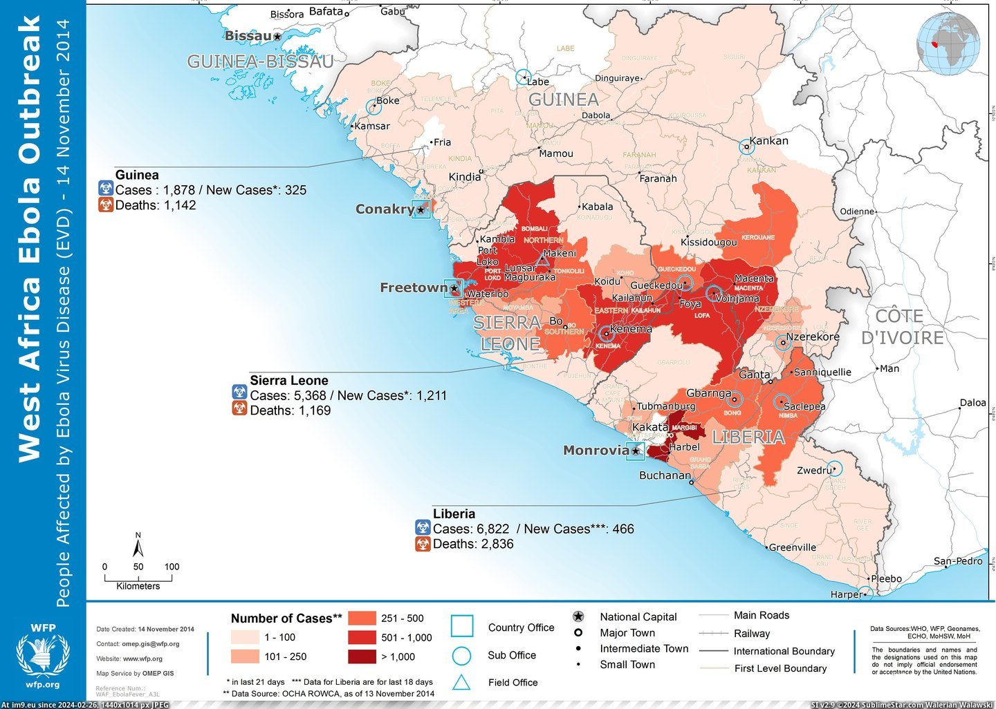 #Map #Africa #Outbreak #West #Ebola [Mapporn] West Africa Ebola Outbreak Map [4677x3306] Pic. (Изображение из альбом My r/MAPS favs))