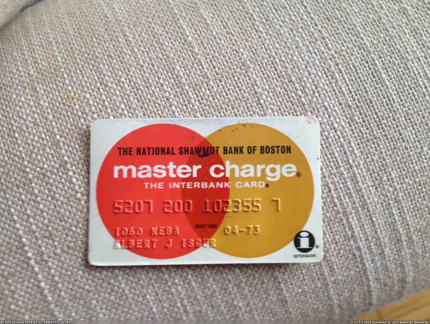 #70s  #Mastercard [Mildlyinteresting] A MasterCard From The 70s Pic. (Bild von album My r/MILDLYINTERESTING favs))