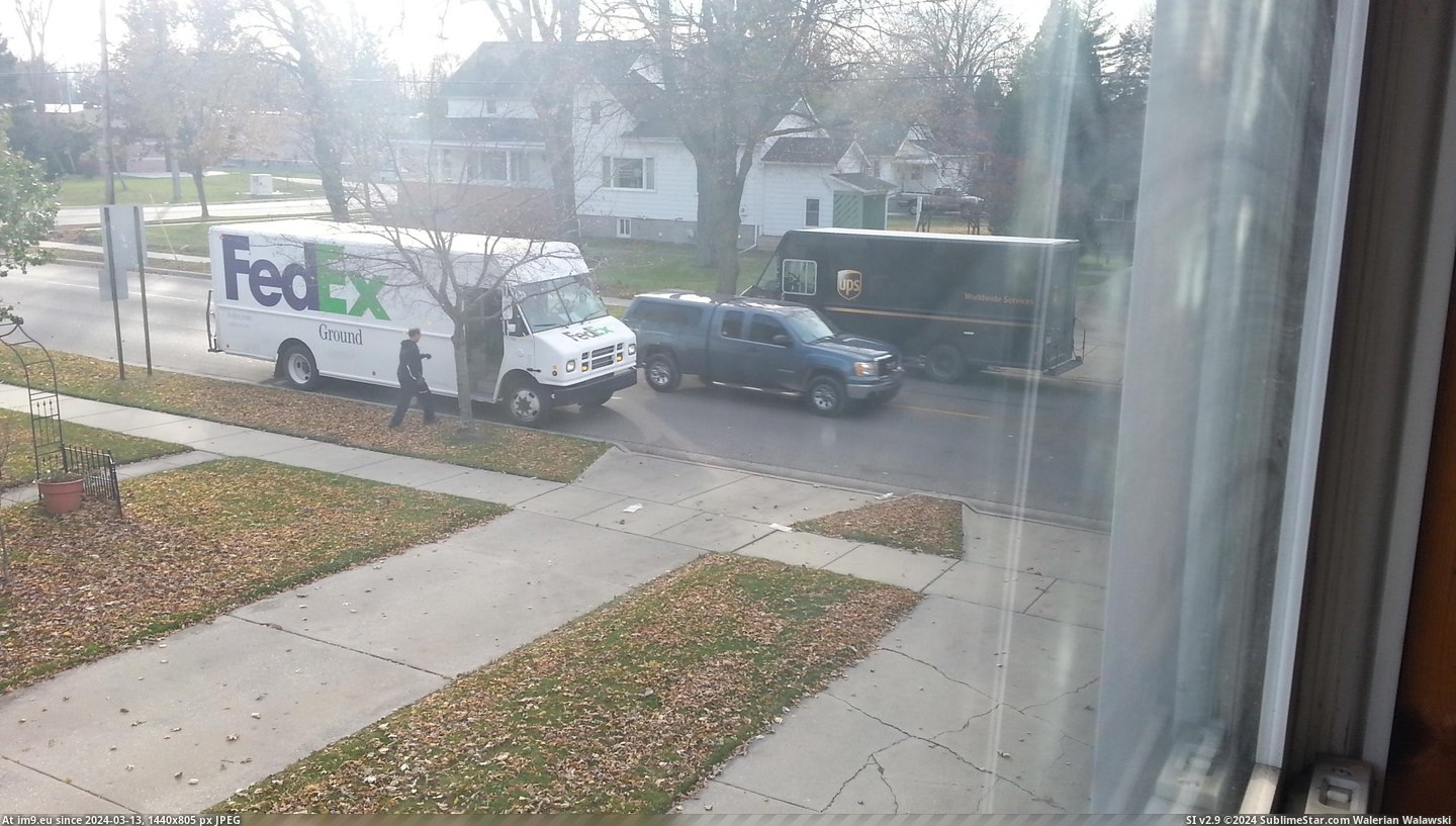 #Time #House #Pulled #Fedex #Packages #Ups #Neighbors #Delivered [Mildlyinteresting] FedEx and UPS both just pulled up to my neighbors' house and delivered packages at the same time. Pic. (Image of album My r/MILDLYINTERESTING favs))