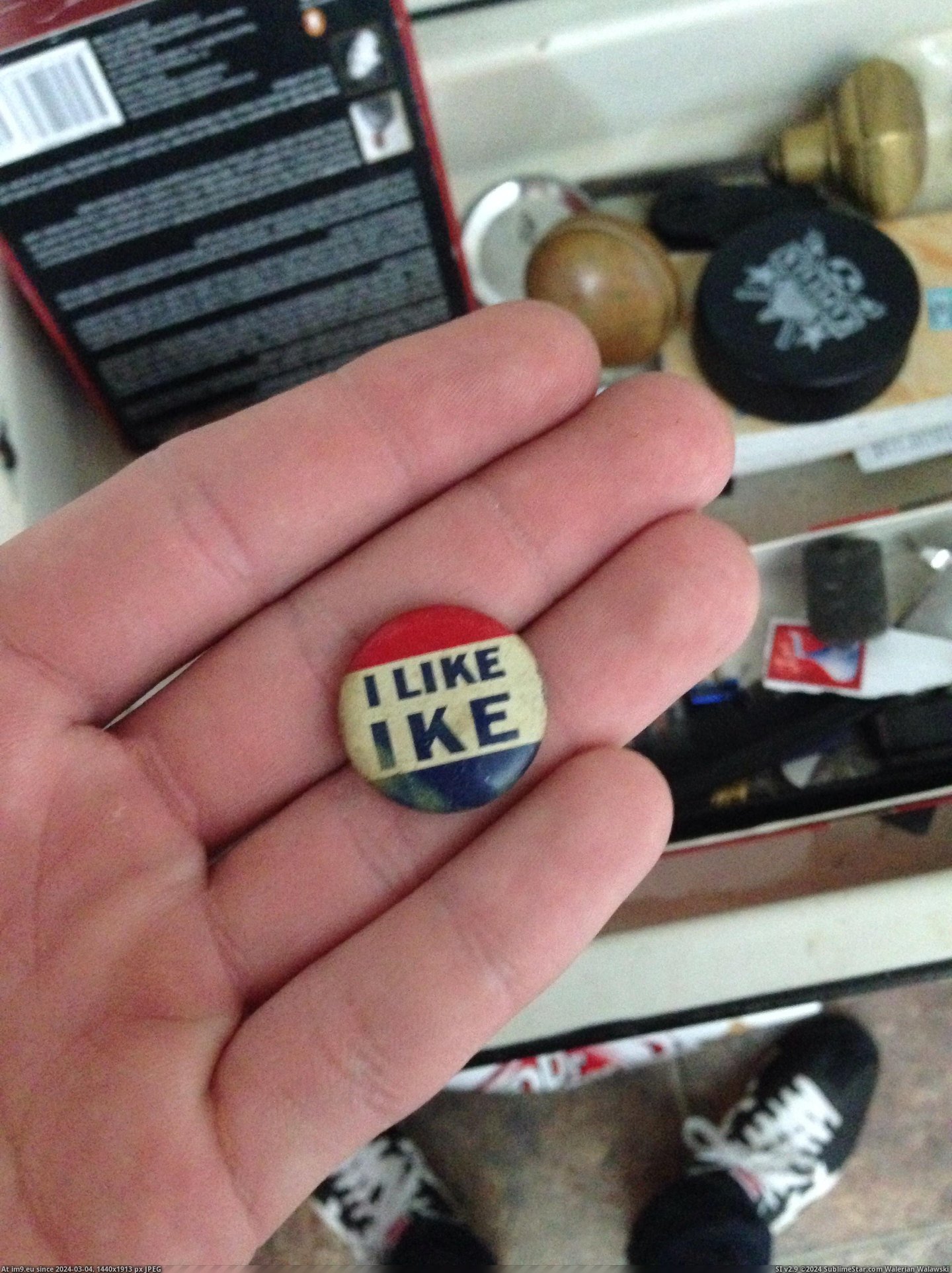 #Dad #Button #Ike #Lying [Mildlyinteresting] My dad still has his 'I like Ike' button lying around. Pic. (Image of album My r/MILDLYINTERESTING favs))