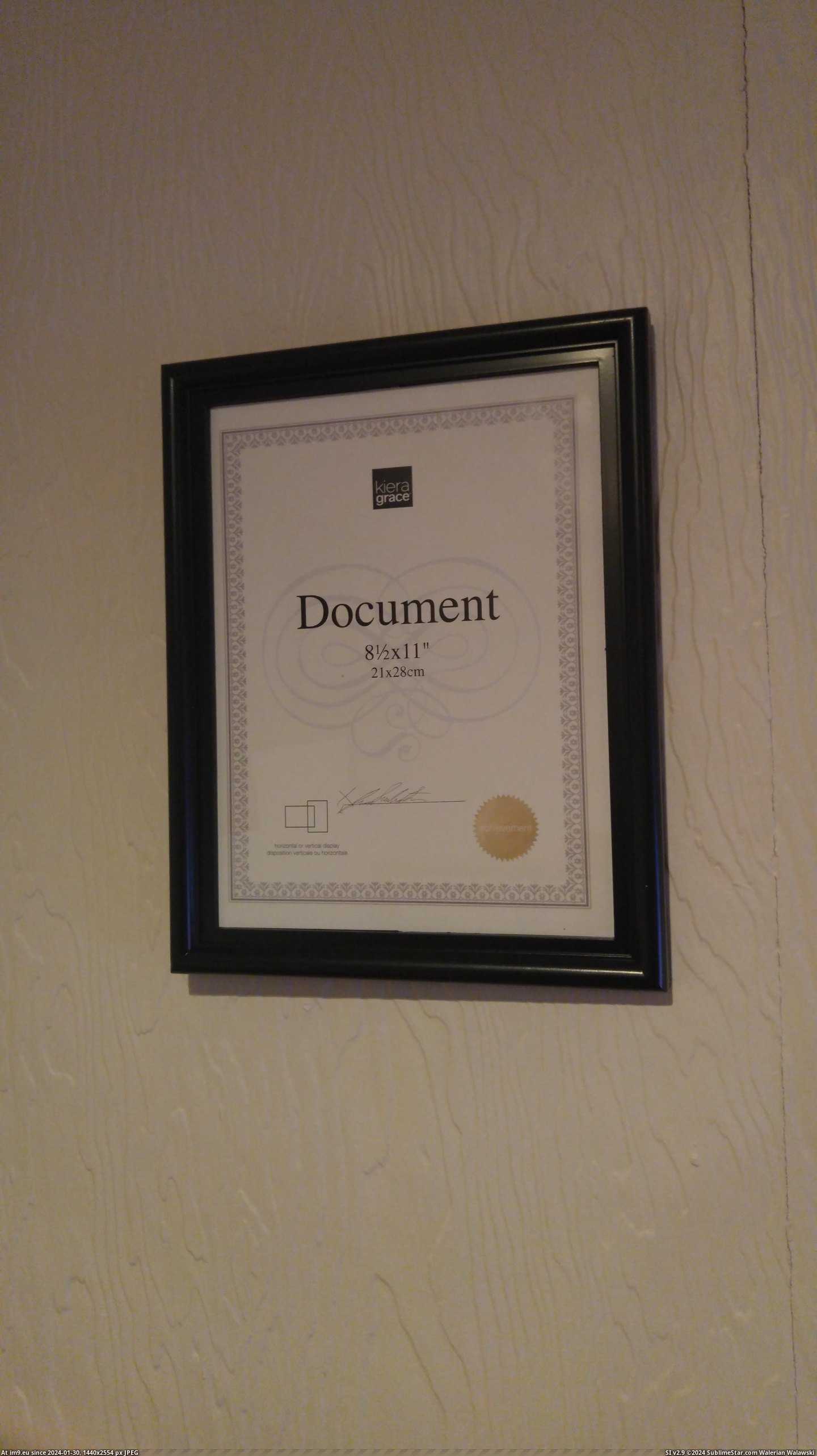 #Friend #Document #Wall [Mildlyinteresting] My friend has a document on his wall. Pic. (Image of album My r/MILDLYINTERESTING favs))