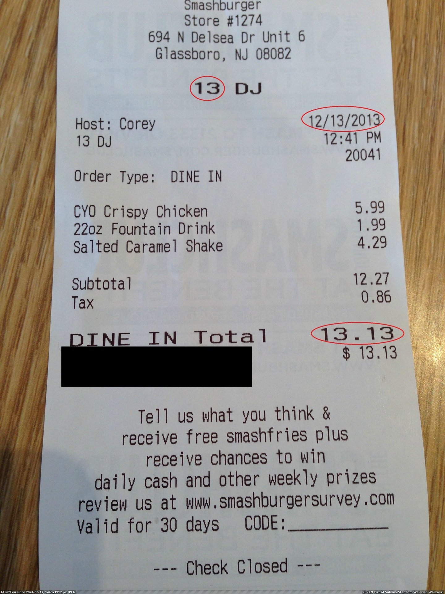 #Friday #13th #Order [Mildlyinteresting] Order 13. Friday the 13th. $13.13 Pic. (Bild von album My r/MILDLYINTERESTING favs))