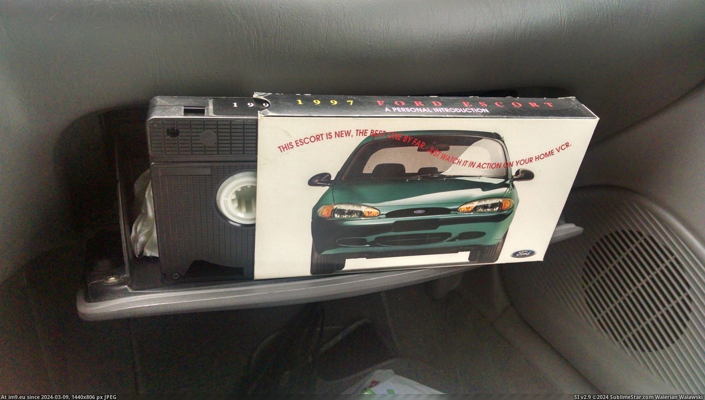 #Bought #Ford #Vhs #Escort [Mildlyinteresting] The '97 Escort I just bought still has its VHS welcome from Ford Pic. (Image of album My r/MILDLYINTERESTING favs))