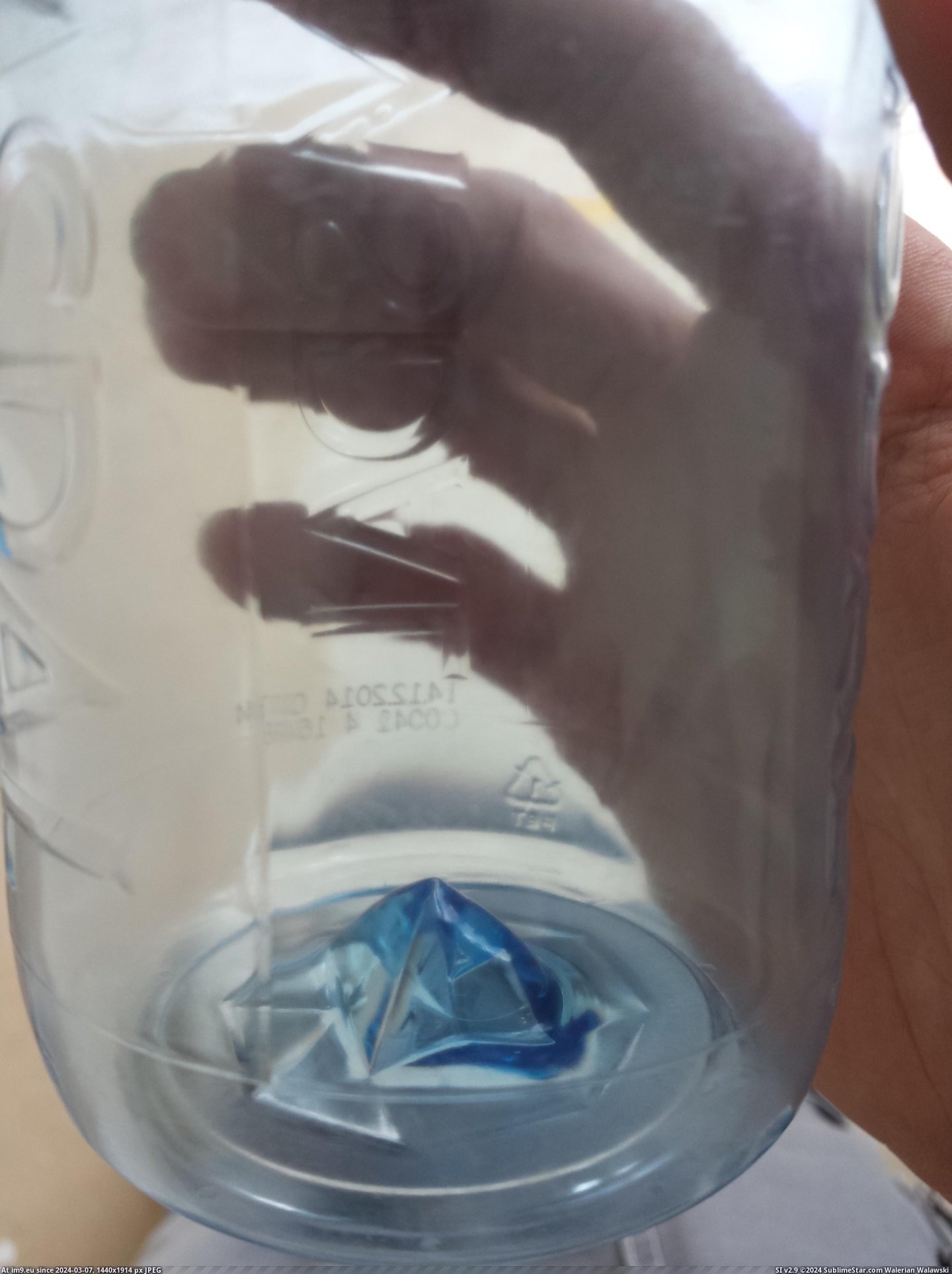 #Water #Mountain #Shaped #Bottle #Bottom [Mildlyinteresting] The bottom of this water bottle is shaped like the mountain which the water is from Pic. (Image of album My r/MILDLYINTERESTING favs))