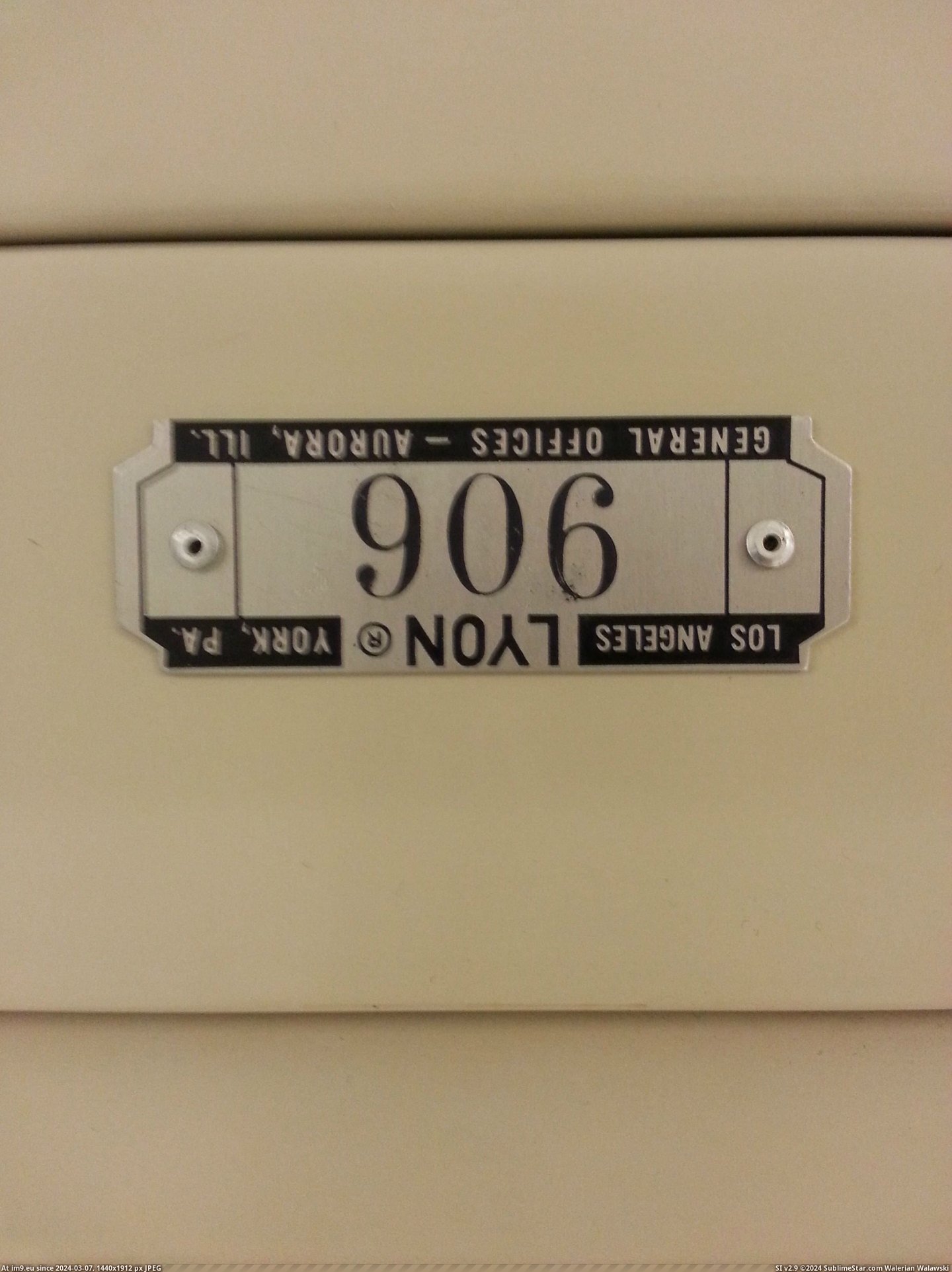 #Number #Upside #Plaque #Correct #Locker [Mildlyinteresting] The plaque on this locker is upside down but the number is still correct. Pic. (Image of album My r/MILDLYINTERESTING favs))
