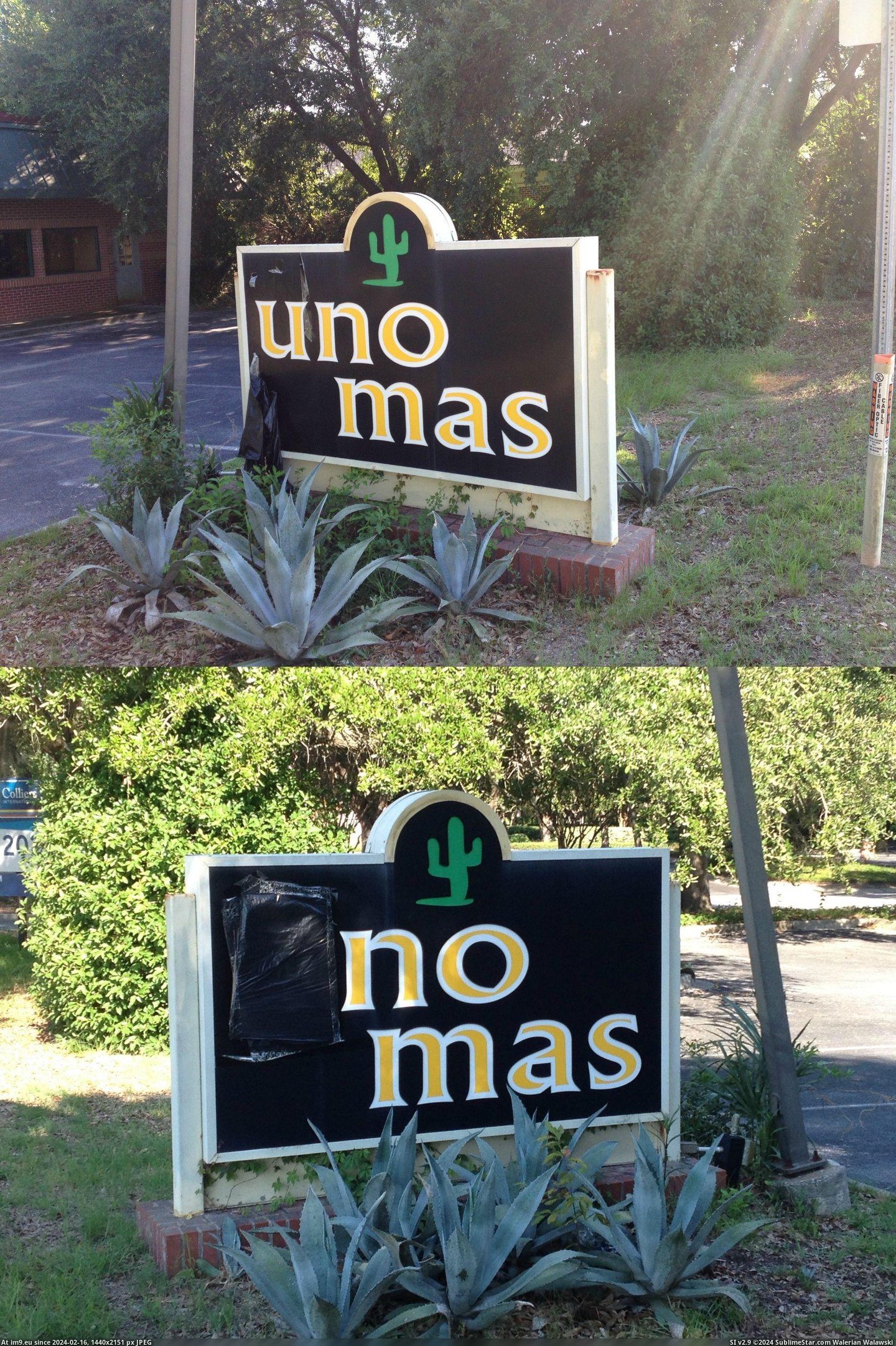 [Mildlyinteresting] This Mexican restaurant near my house changed its name from 'Uno Mas' (one more) to 'No Mas' (no more) when  (in My r/MILDLYINTERESTING favs)