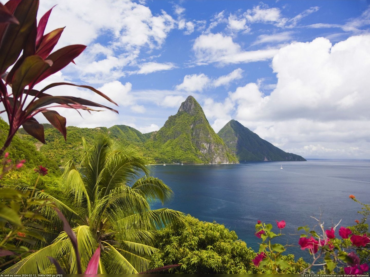 Petit and Gros Pitons Across Soufriere Bay, St. Lucia (in Beautiful photos and wallpapers)