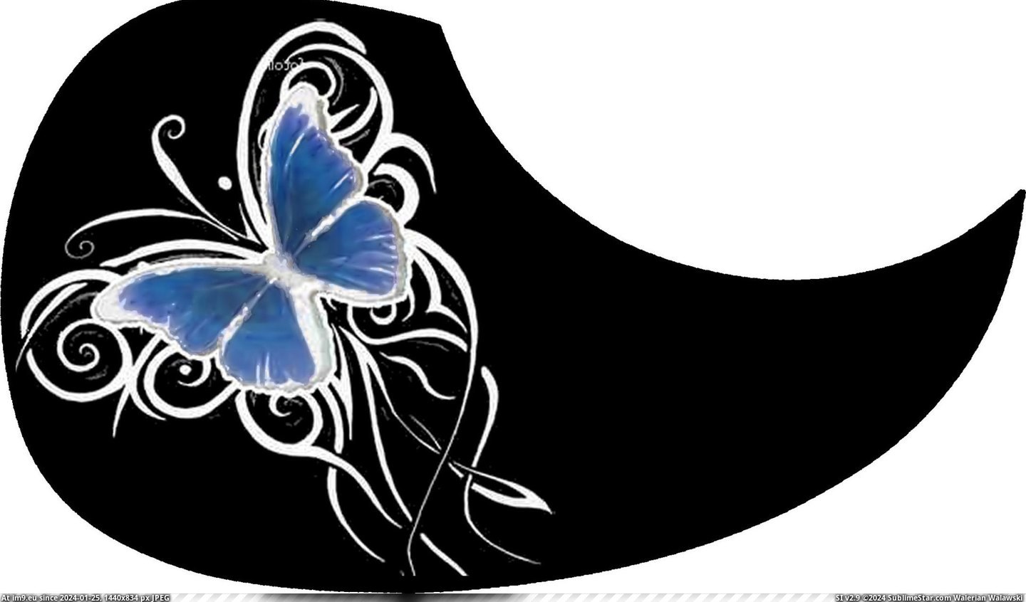 Pick Guard - Blue Butterfly (in Custom Pickguard Art)
