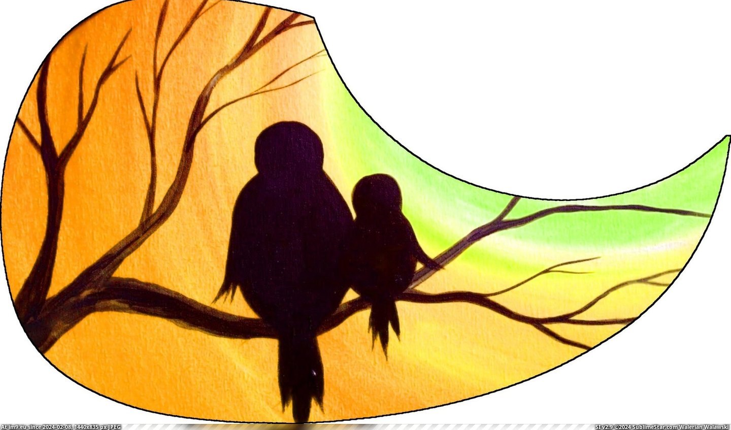 #Two #Guard #Birds #Pick Pick Guard - Two Birds on a BBranch Pic. (Image of album Custom Pickguard Art))