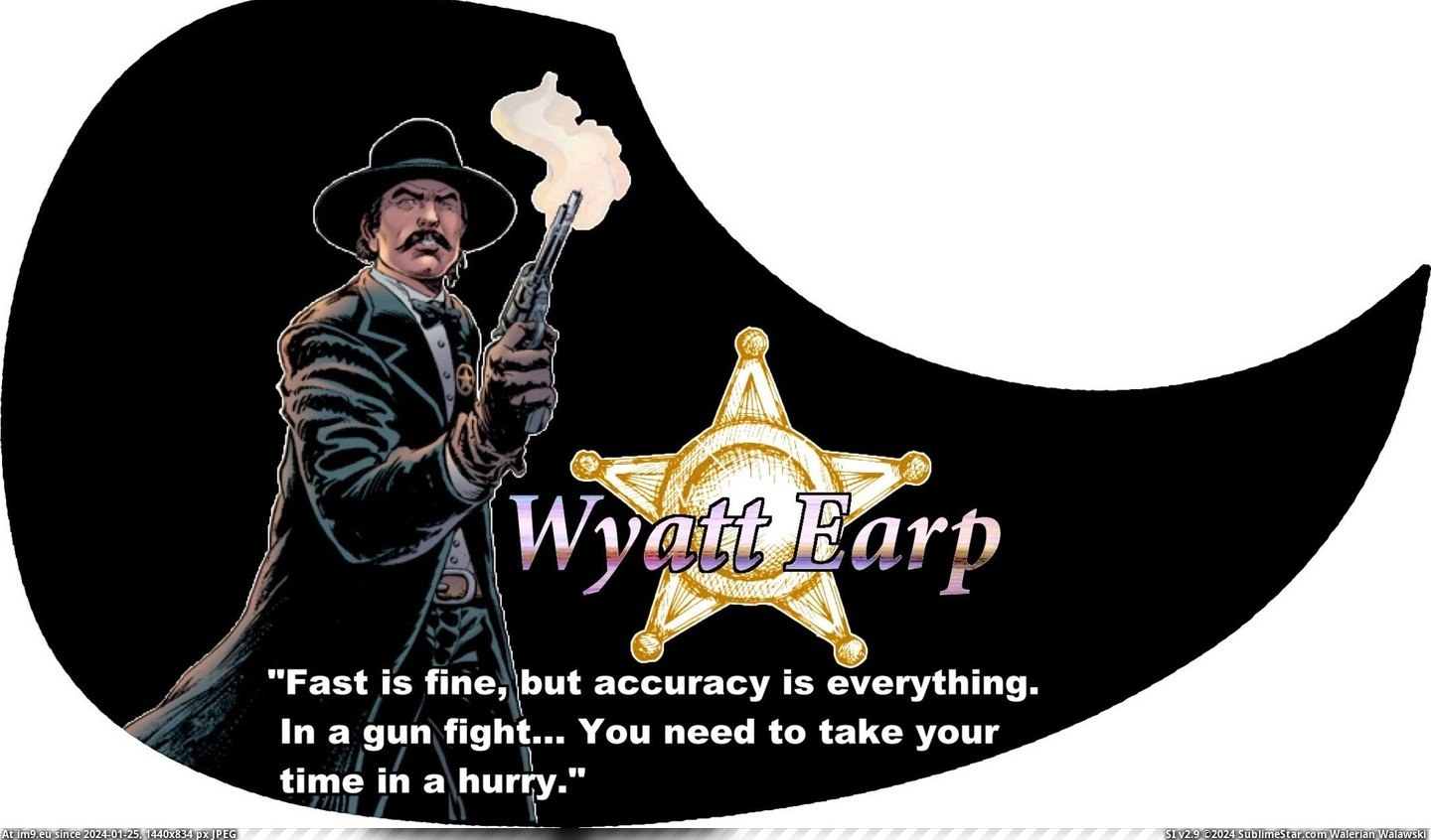 #Pick  #Guard Pick Guard - Wyatt Earp Pic. (Image of album Custom Pickguard Art))