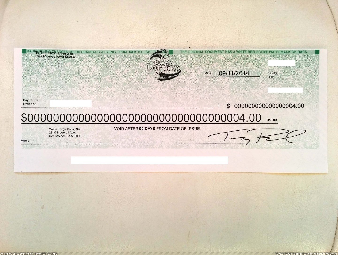 #Check #Won #Biztches #Bet #Lottery [Pics] Just won the lottery biztches! Bet you've never seen so many 0's on a check! Pic. (Image of album My r/PICS favs))