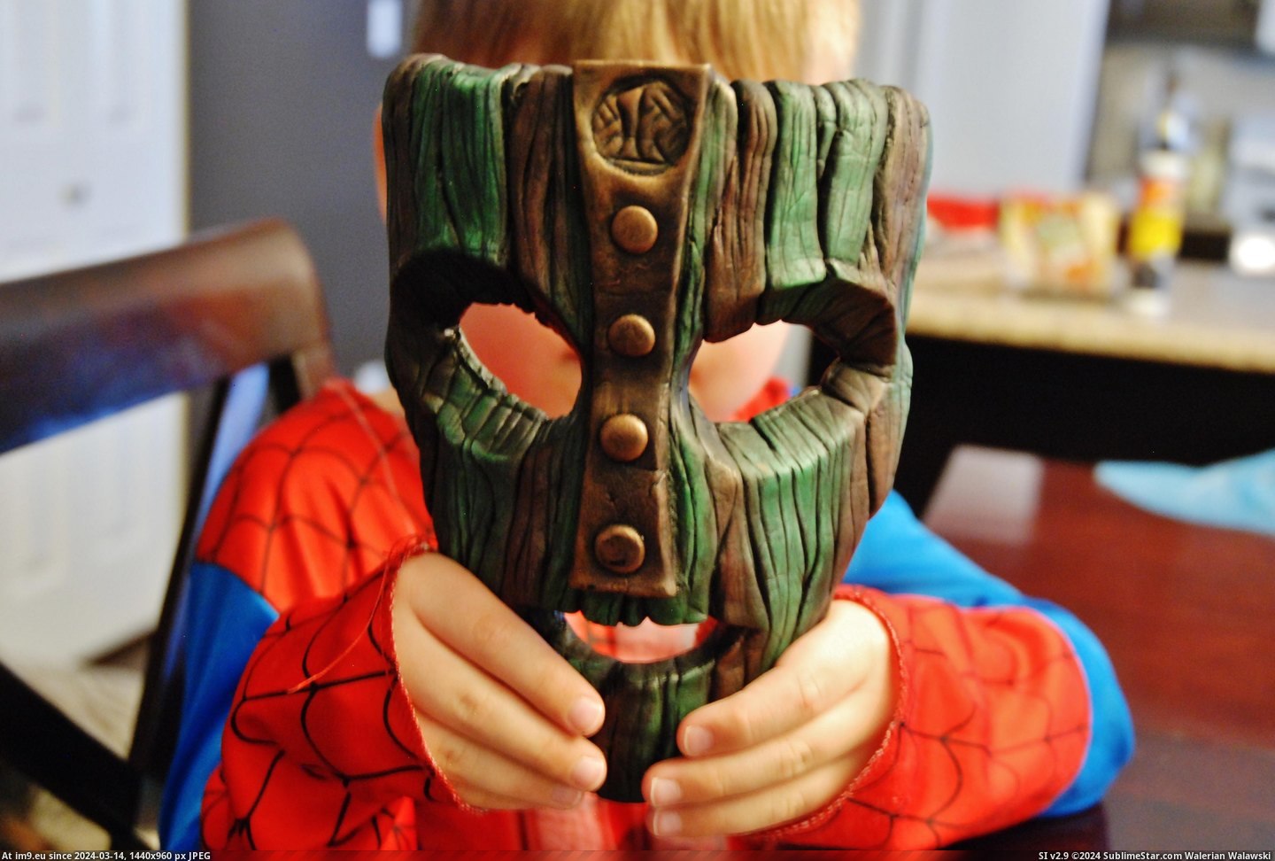 #Wanted #Son #Stores #Superheroes #Manag #Movie #Mask [Pics] My son wanted the mask from the movie the Mask, but it's all superheroes in stores these days so I made it for him. Manag Pic. (Image of album My r/PICS favs))