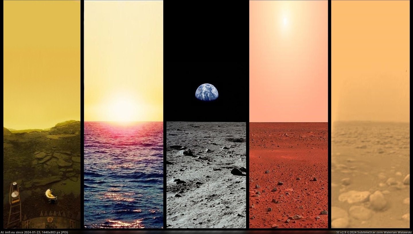 #Earth #Moon #Venus #Titan #Mars [Pics] Venus --- Earth --- Moon --- Mars --- Titan Pic. (Obraz z album My r/PICS favs))